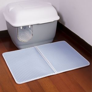 Tapis à litière pour chat double couche personnalisé, tapis pour animaux de compagnie anti-fuite de litière, non amovible, lavable, anti-éclaboussures en EVA. - Product Image 2