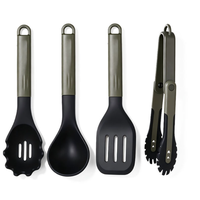 Mini ensemble d'ustensiles de barbecue en silicone pliables en 4 pièces, outils de cuisine portables résistants à la chaleur pour le camping et la cuisine