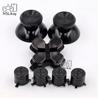 NSLikey Jeu de boutons métalliques pour manette PS5 en alliage d'aluminium Dpad ABXY Thumbstick Cover Button