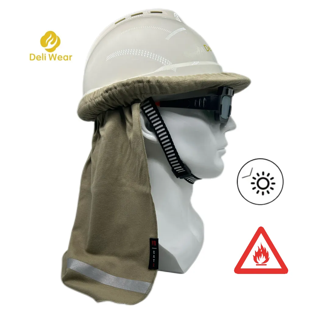 NFPA2112 FR Certified Neck Shade Safety Welding Helmets Liner FR Hard Hat Hood for Labor Summer Protection