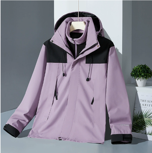 Automne hiver 3-en-1 veste coupe-vent imperméable pour hommes et femmes <span class=keywords><strong>manteau</strong></span> de protection décontracté pour la randonnée Cou - Product Image 6