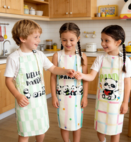 Çocuklar için Nefes Alabilen, Yıkanabilir, Yeniden Kullanılabilir Polyester Malzemeli, Sanitasyonel, Sanatsal, Rahat, Mutfak Hayvanları Desenli Önlük