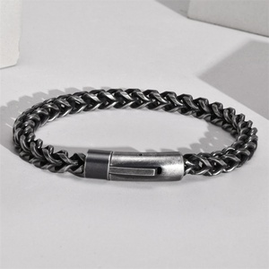 Korean Version <b>Titanium</b> Steel Simple Bracelet Franco <b>Chains</b> Vintage Menchain Bracelet - Product Image 2