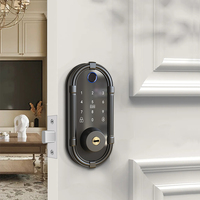 Cerradura Inteligente para Puerta Interior con Huella Dactilar Biométrica, Cerradura Digital Bluetooth Tuya con Contraseña y Llaves para Dormitorio o Apartamento