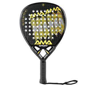 AMA SPORT <span class=keywords><strong>Raquette</strong></span> de tennis de <span class=keywords><strong>padel</strong></span> en fibre de carbone 12K avec logo personnalisé en forme de diamant et bonne rotation et contrôle de la tête - Product Image 1