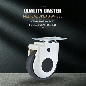 Ruedas Médicas de Acero Inoxidable, Ruedas para Hospital con Doble Freno, Ruedas Giratorias Silenciosas de PU para Carros y Camas Médicas - Product Image 4
