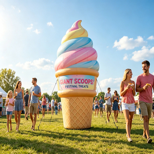 Cono de Helado Inflable Gigante de PVC, Decoración para Tiendas, Promoción de Verano, Modelo de Comida Publicitaria - Product Image 6