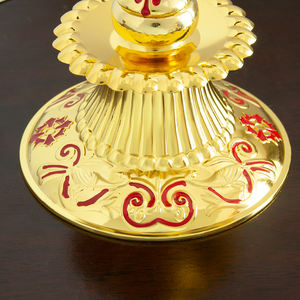 HT Lámpara de Vigilia Ortodoxa, Portavelas Chapado en Oro, Iglesia de Oración de Jesús, Candelabro de Mesa PARA EL Hogar con Taza de Vidrio de Aceite, Ritual Religioso - Product Image 3