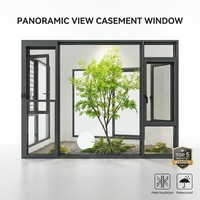 Fenêtre à battant panoramique GELLJA à cadre étroit de 20 mm, design minimaliste, en aluminium, ouverture vers l'extérieur, pour bâtiments de grande hauteur