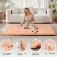 Futón Plegable para Piso, Colchón Portátil, Tatami, Colchoneta para Dormir, Cojín Futón Enrollable para Habitación de Huéspedes o Dormitorio