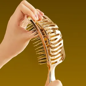 Long Hair High Skull Top Scalp Massage Hollow Bone Rib Comb For Women