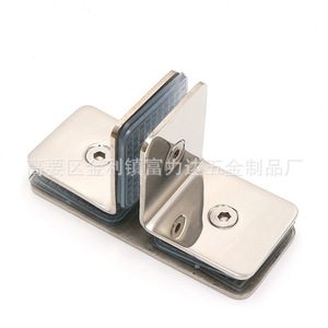 Stainless Steel T-Shaped Glass Clip Partition Connector Screw-In Square <b>Mirror</b> Light Finish Bathroom <b>Door</b> Hardware - Product Image 4