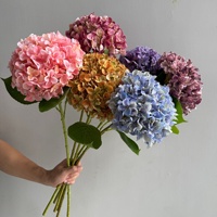 EG-HG416 Bunga Hydrangea Sutra Putih Hijau Biru Ukuran Besar Cetak 3D untuk Dekorasi Acara Natal dan Tahun Baru serta Pernikahan