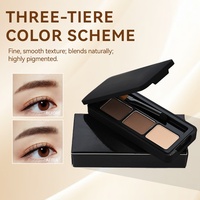 Poudre teintée pour sourcils vegan longue tenue avec logo personnalisé, maquillage en marque privée, couleurs imperméables, palette de poudre pour sourcils mate