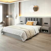Usine directe hôtel de luxe moderne chambre ensemble de meubles en bois massif 5 étoiles hôtel standard cadre de lit panneau têt