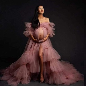 <span class=keywords><strong>Abito</strong></span> da sposa premaman da donna in <span class=keywords><strong>tulle</strong></span> soffice, linea ad A, 100% cotone, lungo fino al pavimento, elegante, <span class=keywords><strong>trasparente</strong></span>, vintage, per servizio fotografico, stile fata - Product Image 1