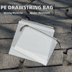Frosted Translucent <b>Waterproof</b> PE Drawstring Bag Eva Plastic Stand Pouch for Clothing <b>Socks</b>-Personal Care Gift Drawstring Bag - Product Image 3