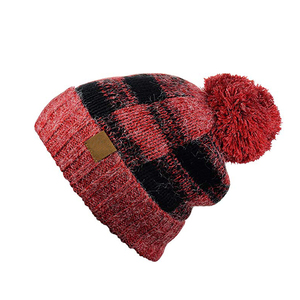 Bonnet personnalisé doux et extensible avec doublure en fourrure et revers à carreaux <span class=keywords><strong>Buffalo</strong></span>, 100 % acrylique, pour femme, avec nœuds OEM, camouflage, style professionnel - Product Image 3