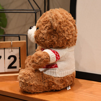 Peluche de Noël Singe en Pull Tricoté avec Chapeau Flocon de Neige, Jouet Animal en Peluche Mignon, Polyester Coton PP, OEM ODM, Cadeau de Fêtes Personnalisé