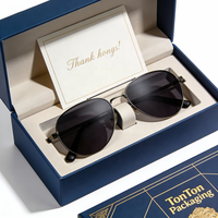 Boîte à tiroir personnalisée et boîte cadeau noire pour lunettes de soleil, boîte à tiroir en papier noir