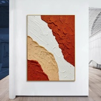 Grande Texture Art Orange Peinture Minimaliste Texture 3D Peinture Texture Blanche Art Mural
