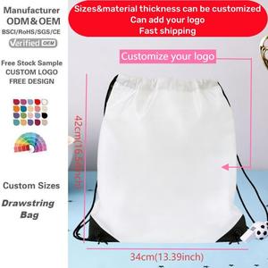 Borsa Promozionale Economica Personalizzata in Poliestere 210D con Coulisse per Palloni da Calcio, Borsa Bianca con Sublimazione per Eventi Sportivi - Product Image 2