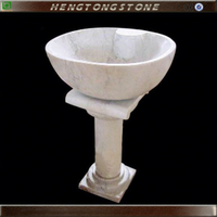 Lavabo en marbre sculpté à la main, poli haute brillance, sur mesure
