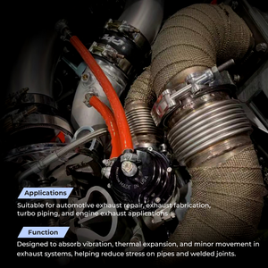 YDCT <span class=keywords><strong>2</strong></span> "x 4" soufflet en métal soudé en acier inoxydable doublure lisse soufflet d'échappement compensateur - Product Image 4
