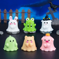 Figurines d'animaux fantômes miniatures en résine pour Halloween, qui brillent dans le noir, pour micro-paysages, décoration de maisons de poupées et loisirs créatifs DIY (vente en gros)