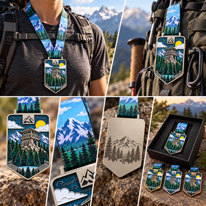 Médailles personnalisées pour aventures en plein air, médailles de récompense pour la randonnée en montagne, médailles commémoratives en émail 3D en relief, médailles pour événements de trail alpin - Product Image 3