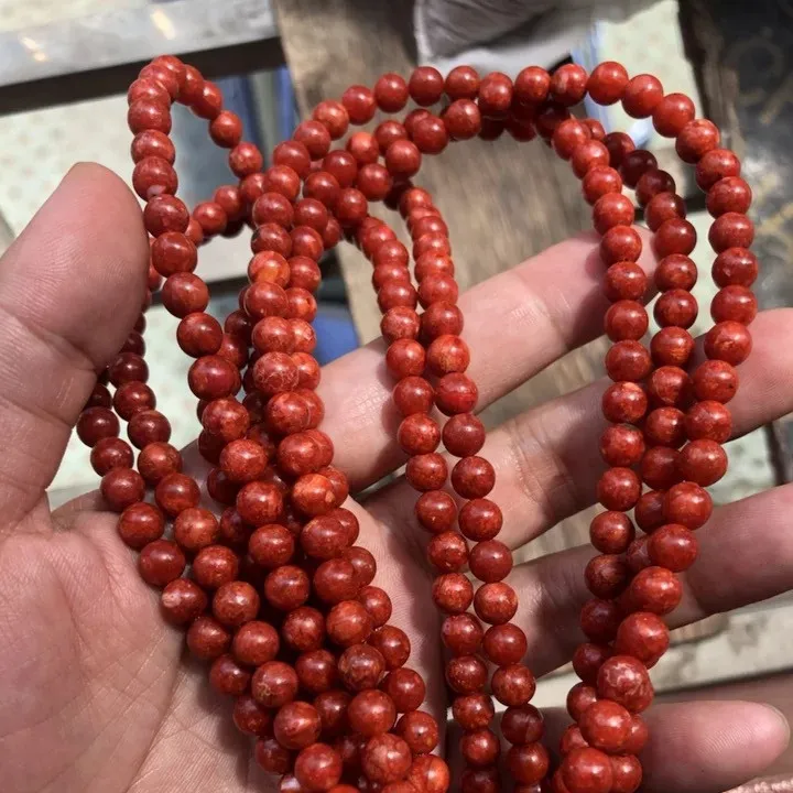 Red Coral Natural Round Beads Top Quality