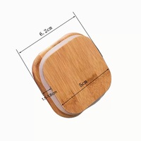 Couvre-bouteille en bambou carré personnalisé avec logo, tailles 5cm, 7cm, 9cm, avec anneau en silicone anti-fuite pour bocal en verre