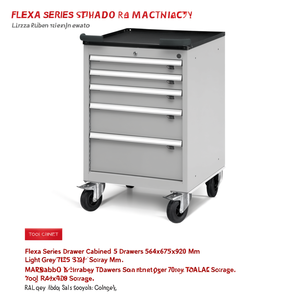 Fami Flexa Series Drawer <b>Cabinet</b> 5 Drawers 564x675x920 Mm Light Grey Ral7035 <b>Tool</b> <b>Storage</b> - Product Image 3