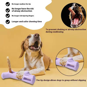 Yeni tasarım çevre dostu kauçuk döner ağaç çatal köpek oyuncak Bite dayanıklı aperatif sopa Fixer için sıkıntı kabartma - Product Image 3