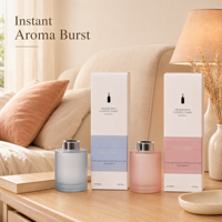 Bouteille diffuseur de parfum en verre de 100 ml avec bouchon en bois et bâtonnets en fibres naturelles pour assainisseur d'air parfumé pour la maison – Vente en gros