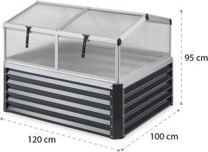 Kép phát triển trại trồng hộp ngoài trời Vườn Kim Loại Lớn lên giường vườn với khung lạnh Polycarbonate nhà kính - Product Image 2