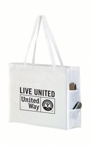 Sac de courses de haute qualité, violet vif, écologique, en matériau non tissé enduit, personnalisable avec poche - Product Image 3