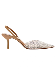 Sandali <span class=keywords><strong>Nude</strong></span> da Donna ZA Estate 2026 con Perle e Strass, Punta a Spillo, Mules con Tacco e Cinturino Posteriore, Scarpe Eleganti da Cerimonia e Matrimonio - Product Image 6