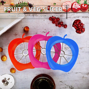 Cortador de Frutas y Verduras en Forma de Manzana, de Acero Inoxidable, con Mango de Plástico, Herramienta Manual de Cocina - Product Image 2