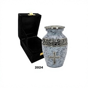 Urnes blanches d'amour pour cendres humaines avec boîte en velours pour souvenirs de crémation pour cendres-Petite urne de crémation et souvenir - Product Image 1