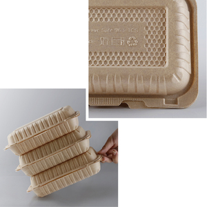 Dùng Một Lần Thực Phẩm Container 5 Ngăn Lò Vi Sóng Nhựa Hộp Vuông Với Nắp Phân Hủy Sinh Học Vỏ Sò Bao Bì Cho Nhà Hàng - Product Image 6