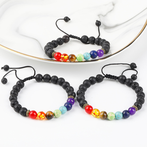 Lot de 2 Bracelets de Yoga <span class=keywords><strong>7</strong></span> <span class=keywords><strong>chakras</strong></span>, bijoux classiques, perles en pierres, accessoire de méditation et l'anxiété, pour la relaxation - Product Image 3