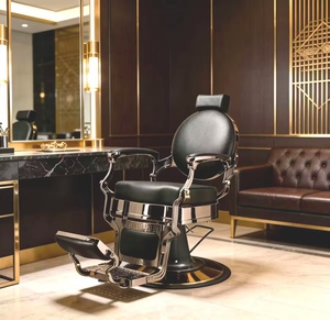 High Quality Modern Salon Barber Chair <b>Reclining</b> Ergonomic Design Metal Leather Construction 360 Degree Rotation Living Room - Product Image 1