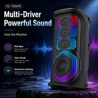 HANSUO HS-TS06P8 80W Speaker Karaoke Portabel 6 Inch dengan Baterai 7200mAh Lampu RGB USB FM dan Fungsi Rekaman