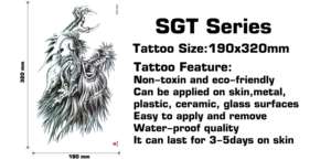 Grandes tatouages temporaires sous la <span class=keywords><strong>poitrine</strong></span> pour adultes, motifs fleurs roses sexy, tatouages ventre, faux tatouages <span class=keywords><strong>poitrine</strong></span> pour femmes - Product Image 2
