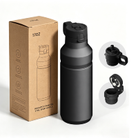 Bouteille d'eau isotherme à double paroi en acier inoxydable avec paille, grande capacité, portable pour le sport et le fitness, garde au chaud et au froid