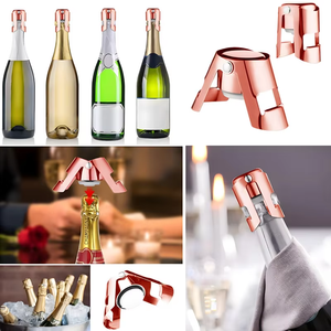 Bouchon de <span class=keywords><strong>bouteille</strong></span> réutilisable en acier inoxydable et silicone de qualité alimentaire / Bouchon de <span class=keywords><strong>bouteille</strong></span> de <span class=keywords><strong>Prosecco</strong></span> étanche (Argent) - Product Image 5