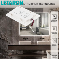Interrupteur tactile triple bouton IP44 CCT à intensité variable 60W 120W avec capteur de miroir LED et fonction anti-buée pour éclairage de salle de bain intégré