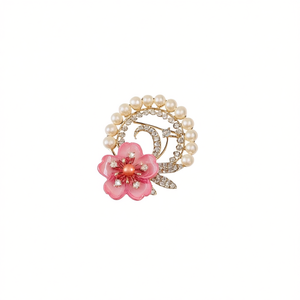 Broche de Flores Retro de Moda con Perla de Agua Dulce y Diamantes, Hebilla de Broche para Mujer, Uso Diario - Product Image 1
