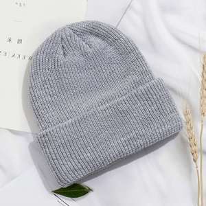 Korean Style Autumn Winter Acrylic Jacquard <b>Thick</b> Yarn Knitted Solid Color Warm Customized Logo Japanese Style Unisex Adults - Product Image 1